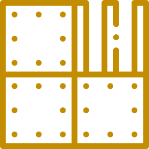 Drywall installation and seamless wall repair icon.