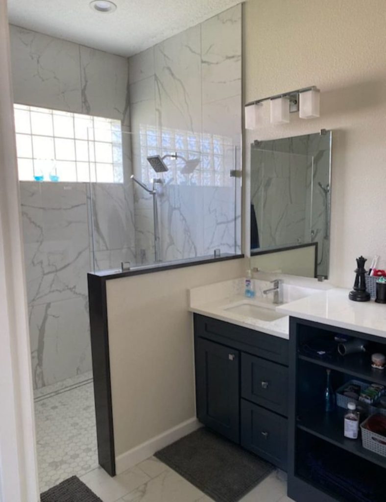 Restored exterior door frame after expert wood rot repair and painting.